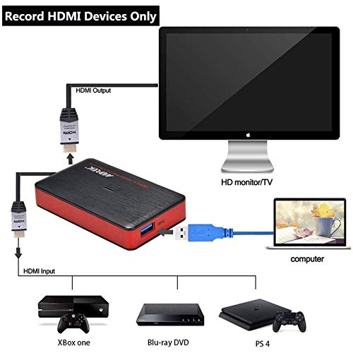 AGPTEK USB 3.0 HDMI HD Video Capture, Videoaufnahmekarte 1080P 60FPS Spiele Rekorder Box Live-Streaming Gerät für… – Bild 5