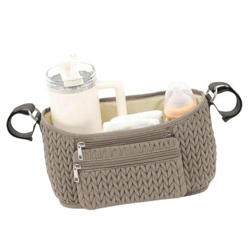 Bolso colgante práctico para cochecito color caqui miniatura 3