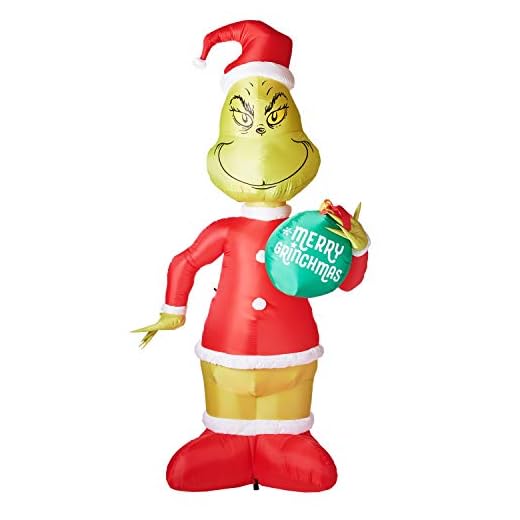 Gemmy 11 Ft Grinch with Ornament Airblown Lighted Christmas Yard Inflatable Outdoor Holiday Disaplay