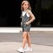 Girls Faux Linen Lounge Jumpsuits Shortalls Shorts Unitard for Girls Cute Overall Straight Leg Plain Summer Fall Overalls Shortalls 2026 Clothing Fashion 7 Years