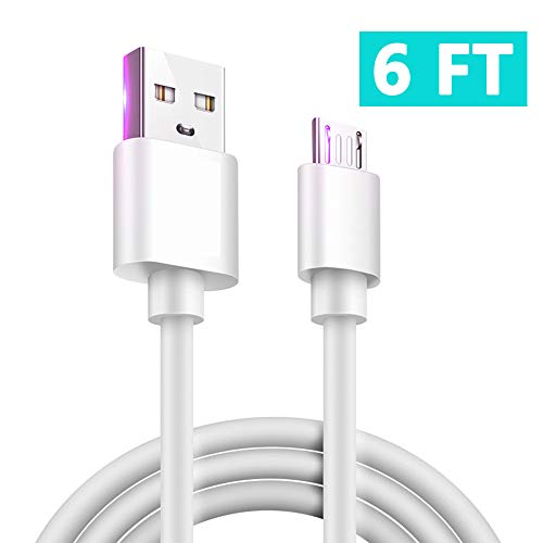Micro Usb Cable 6Ft Samsung Charger For Samsung Galaxy Tablet Tab E Tab 3 4 10.1 9.7 8.0 7.0 Tab 10.1 Tab E 8.0 Tablet Note 4 Tab S 10.5 Sm-T280 350 377 530 580 Tablet Usb Charger Cable Cord #TOP6