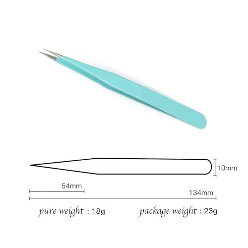 Maxleaf 2Pcs Stainless Tweezers Straight Curved Tweezers For Stickers Eyelash Extensions Precision Electronics Nail Rhinestone Jewelry, Scrapbooking Tools (Green) #TOP2