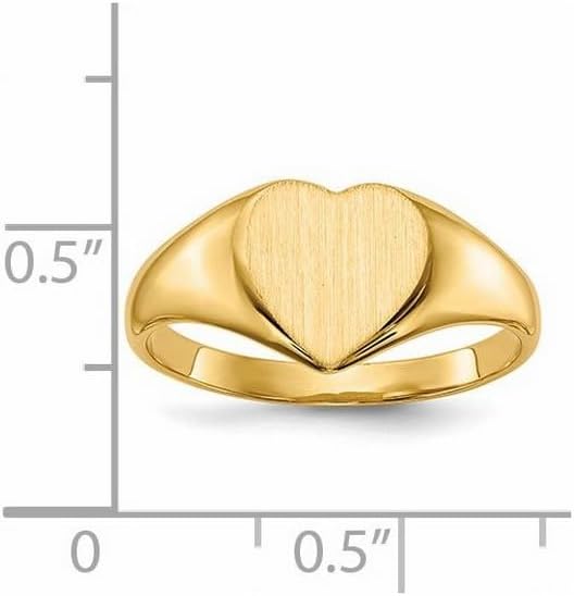 JewelryWeb 14k Yellow Gold Polished Solid Back Signet Ring Size 5 Ring for Women - Image 2
