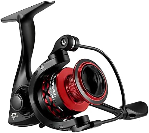 Piscifun Flame Spinning Reels, Lightweight 9+1BB Ultra Smooth Spinning Fishing Reels, Carbon Fiber 19.8Lb Max Drag, 2000, Red