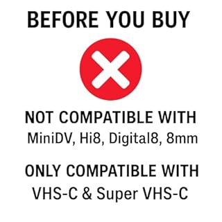 Laroal Adattatore per Cassette VHS-C Convertitore VHS Convertitore Video Adattatore per Scatola convertitore VHS Lettore di Nastri per VHS in VHSC Non Compatibile con 8mm Mini DV Hi8