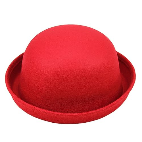 Roll up Brim Panama Bucket Hat Kids Round Derby Hats Girls Boys Round Bowler Hats, Fits Head Circumference 21.26
