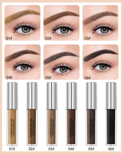 Waterproof Tinted Brow Gel-Long Lasting Smudge-Proof Liquid Eyebrow Makeup,Eyebrow Mascara Tinted Brow Glue,Eye Brow Filler,Volumizing Enhance Brow Mascara for Women, With Brow Razor Brush-02 Auburn - Image 4