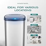 Ninestars DZT-50-25 Motion Sensor Trash Can, Large, Silver - Image 4