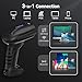 Tera Barcode Scanner Wireless 2D QR with Stand: Pro Version Battery Level Indicator 2500mAh Industrial Grade Bar Code Reader 3-in-1 Works with Bluetooth 2.4G USB Wired 8100 Black