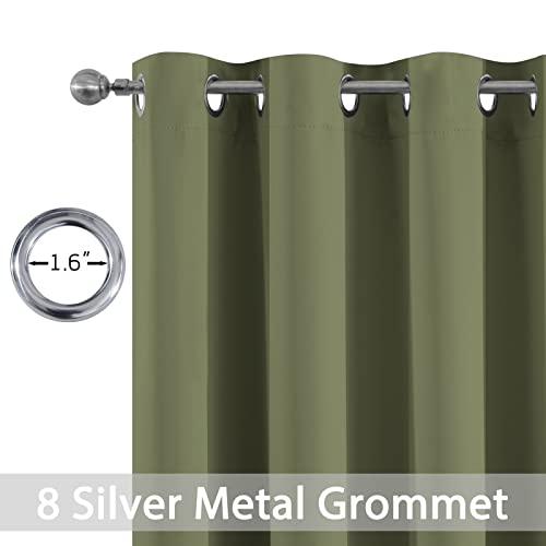 Yakamok Window Treatment Kitchen Drapes - Plain Solid Grommet Top Short Curtains for Kitchen Window(52Wx36L, Sage, 2 Panels)