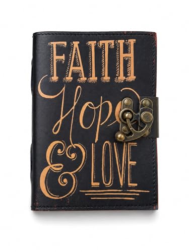 Image of CRAFT JUNKY Vintage Leather Journal Diary for Women and Men Travel Diary Notebook for Writing Deckle Edge Paper (Faith Of Love, 17.78 x 12.7 cm)