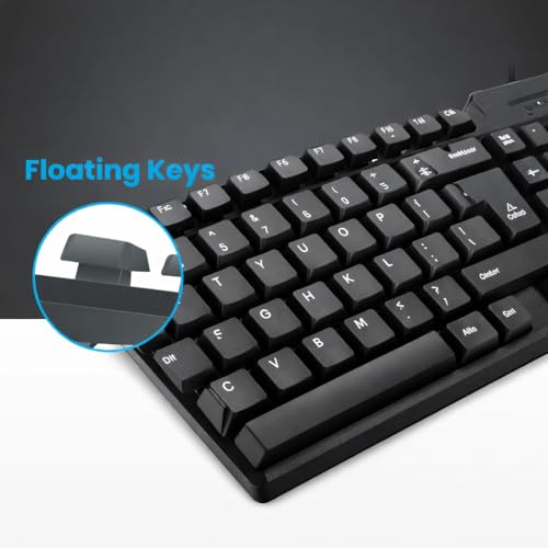 Image of Wired USB Keyboard | Full Size 104 Keys | Plug & Play | Compatible with Windows, Laptop & PC