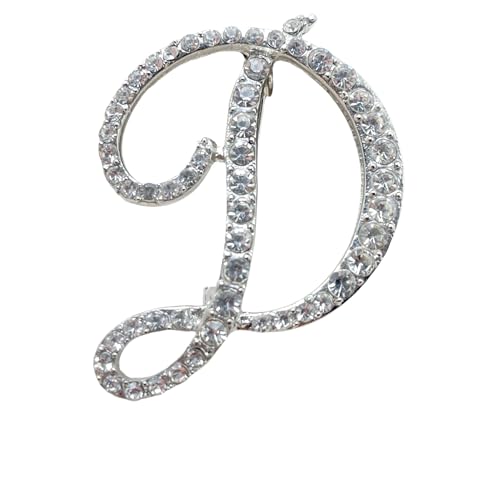 Image of Rhinestone Initial Brooch Pin for Women, Alphabet Gold Letter Brooch A-Z with Crystal, Metal Pin for Hat Bag Dress Suit Accessory for Men