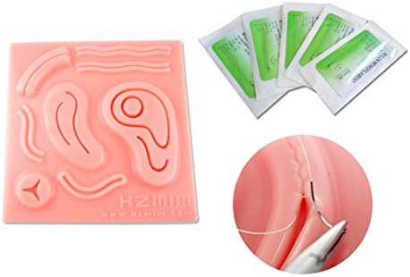 Laplay 3D Suture Pad with Wounds for Doctors, Medical Students, Veterinarians and Nurses. Soft Silicone. Durable and Reusable. 6 x 6 inches