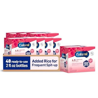 Enfamil A.R. Ready to Feed Baby Formula Clinically Proven to Reduce Reflux & Spit-Up in 1 Week, DHA for Brain Development, 2 Fl Oz Nursette Bottles, 48 Count Package May Vary