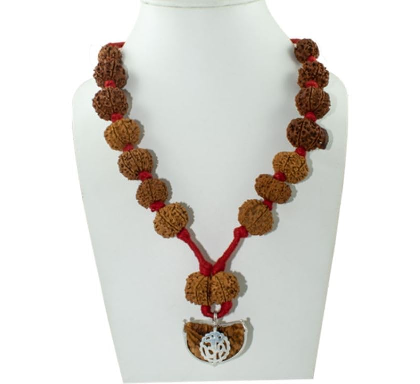 Sarva Siddha Mala Original Certified 1 to 14 Mukhi Rudraksha Gauri Shankar Ganesha Rudraksha Mala Genuine Brown Bead One to Fourteen Mukhi Rudraksha Mala Pure 1 से 14 मुखी रुद्राक्ष माला by IRIS GEMS 1