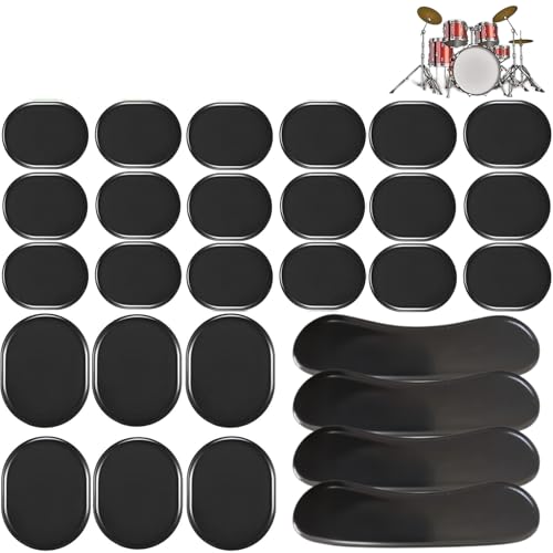 Miwayer 30 Pcs Drum Dampeners Gel Pads Multicolored Soft Quality Silicone Damper Pads Drum Silencers...