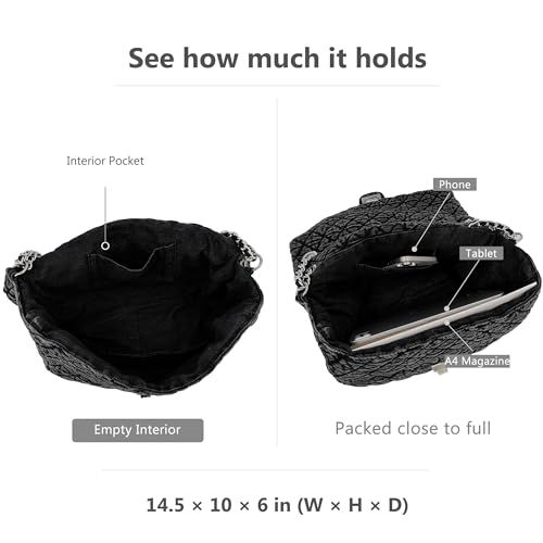 Bolso bandolera matelassé de denim con cadena plata vintage miniatura 4