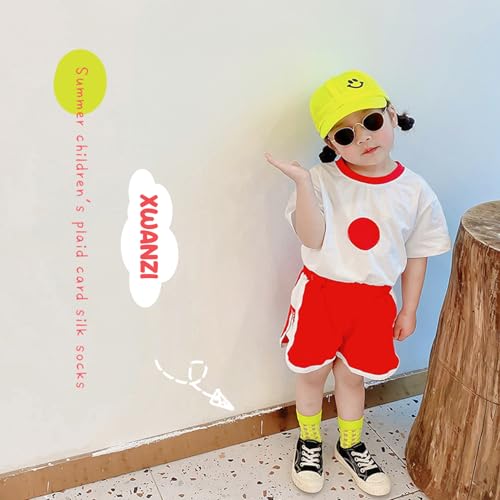 Kids Socks Ribbed Cuffs Crew Socks Mid-Calf Solid Grid Knit Cotton Fashion Casual Socks for Kids 3 Pairs3