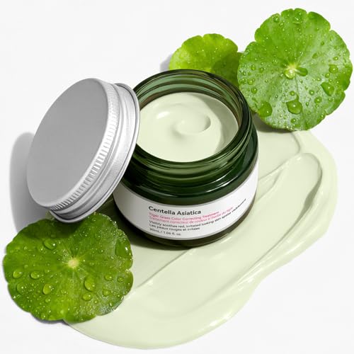 Colour Correcting Cream with Centella Asiatica - Anti Redness Cream for Face to Neutralise Redness, Green Colour Corrector, Hydrating Makeup Base Primer