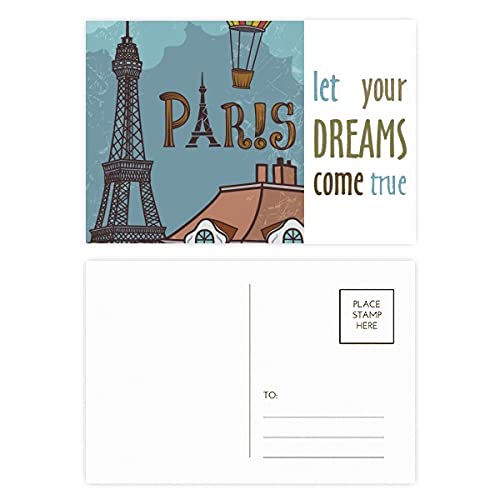 Tarjetas de agradecimiento de París y Torre Eiffel Dream Come True para recuerdos especiales