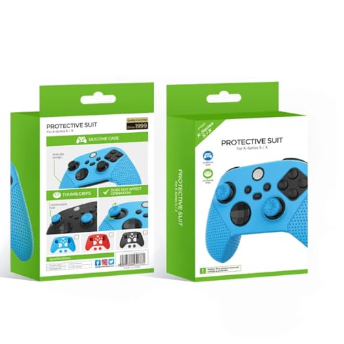 Image of TMG Silicone Cover Case for Xbox Series X /S Controller, Rubber Skin Protector for Xbox Series X /S Controller with Matching Thumb Grips (Black)