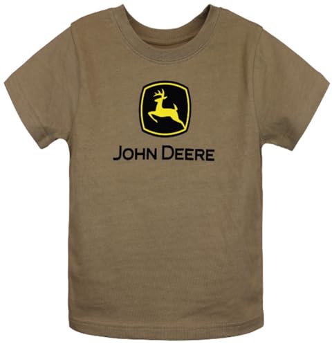 John Deere Construction Brown Trademark Logo Short Sleeve T-Shirt Sizes 8, 10/12, 14/16