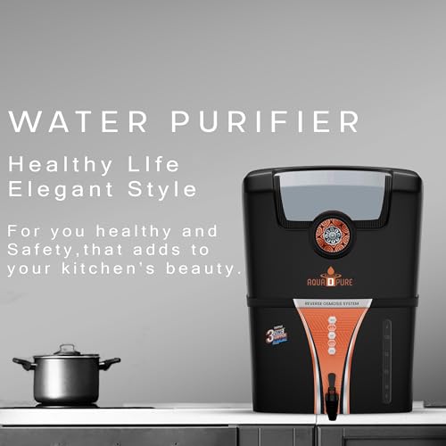 Image of AQUA D PURE Alkaline RO Water Purifier 12L RO+UV+UF+TDS Control with Goodness of copper 12 Liter Large Storage Tank, Suitable for all type of water supply. (Zinc RO Water Purifier)