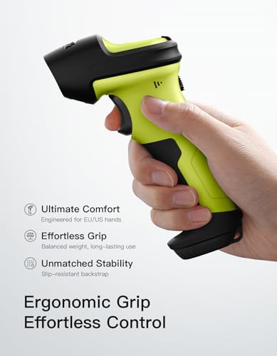 Inateck Barcode Scanner 2D Bluetooth, QR Code Scanner Kabellos, Wireless Handscanner mit AI APP & SDK, 1 Ladung 180 Tage Standby, Automatisches schnelles und präzises Scannen, BCST-72, Grün
