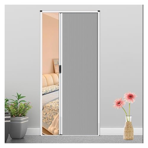 JLXJYS Schiebetür Falttür falttüren innentüren Schiebetürpaneele aus Zellstoff, 203 cm hoch, Trennwände aus Aluminium für Küche, Bad und Wohnzimmer, temporäre Raumteilertür(Gray,24x80in(61x203cm))