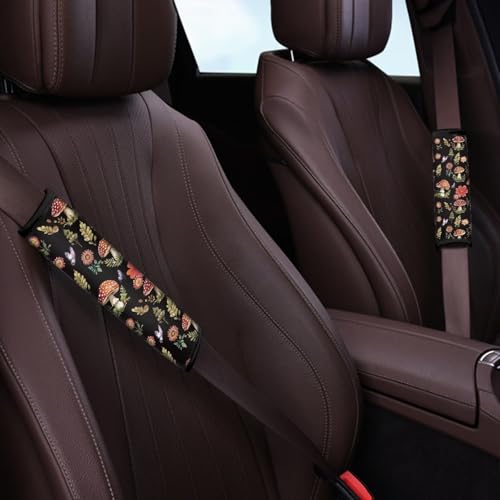 Image of AFPANQZ Mushroom 1 Pair /Set Safety Seatbelt Cover Kit Car Auto Seat Belt Pads Covers Comfortable Driving Car Seats Accessories Backpack Bags Strap Pads Covers