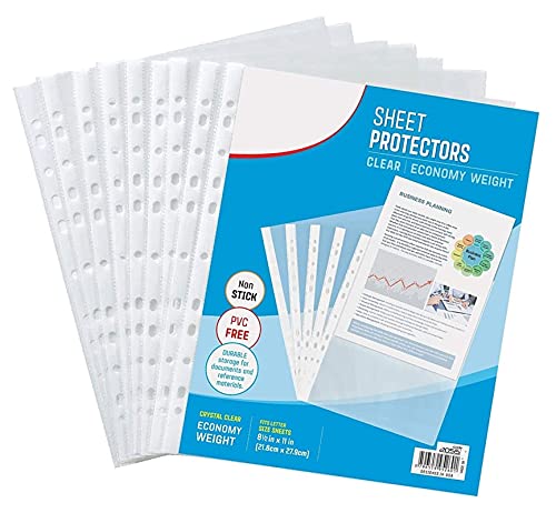 Klarsichthüllen, 300 Mikrometer, Kunststoff, transparent, mit 11 Löchern, schwer, blendfrei, säurefrei, archivierungssicher für Dokumente und Fotos (A-4), 75 Stück