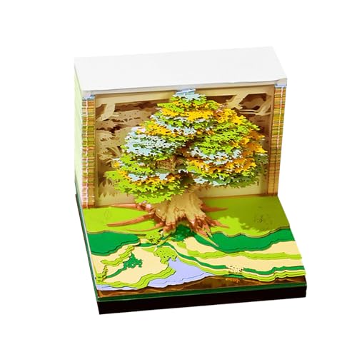 Bloc-notes 3D en papier détachable, bloc-notes artistique en forme de cabane dans les arbres, bloc-notes pour enregistrement, planificateur, suivi des habitudes, marque-page