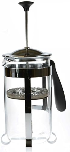 Bravilor Pyrex 8 Cup 1 Litre Chrome Plated Cafetiere for Coffee and Tea