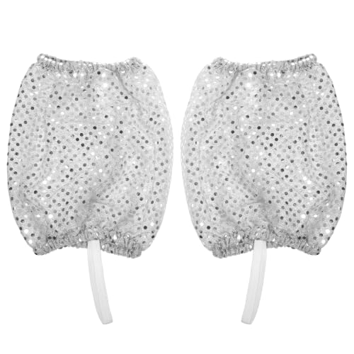 Silver Sequin Dance Socks Halloween Glitter Sock Covers for Men Women