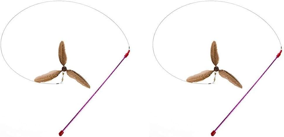 GoCat Da Purr-Peller Cat Toy, A Feather Propeller That Spins as it is Guided Through The Air (2-(Pack))