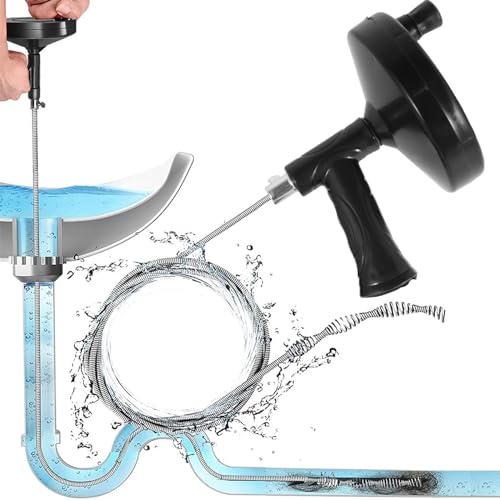 Plumbing Drain Auger, Manual Drain Clog Remover with 23Ft/9.8Ft Flexible Wire Rope, Reusable Drain Cleaner with Non-slip Handle for Bathroom Kitchen Bathtub Shower Sink