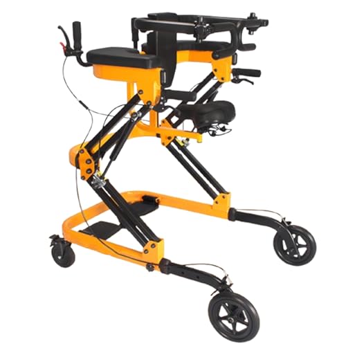 Andador plegable con ruedas todo terreno y soporte lumbar para personas mayores y discapacitadas
