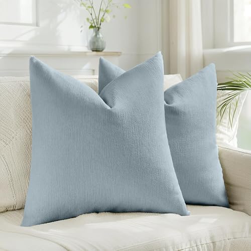 HAUSSY Faux Linen Pillow Covers
