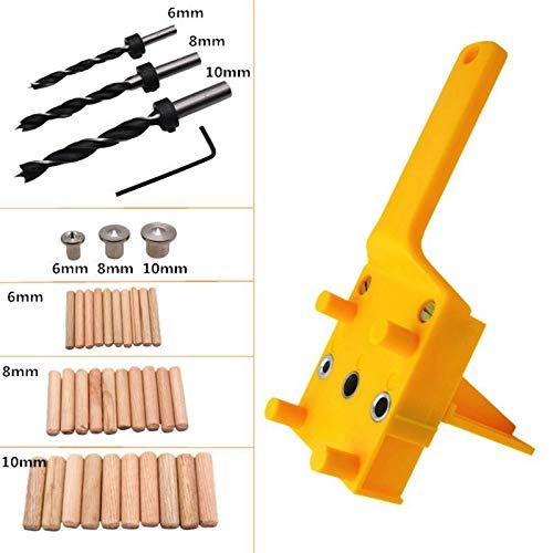 Herramientas de Talla de carpintería 41pcs/ Juego de guías de Plantilla de Mano de la Madera de Clavijas de 6 8 10 mm Brocas de Madera de la perforación del Agujero Recto enclavijar con el Metal de l