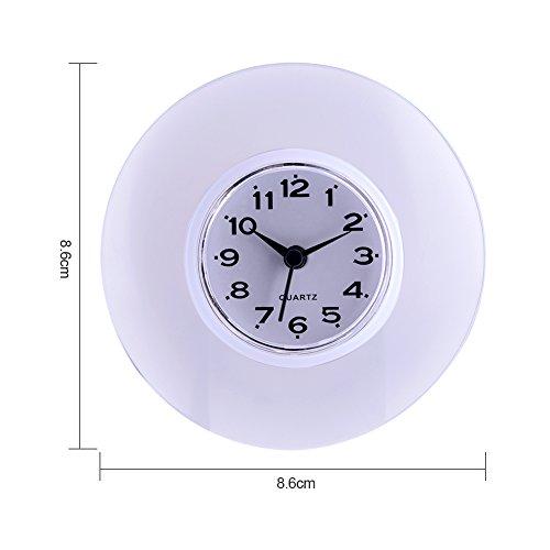 VOBOR Shower Clock with Suction Cup-Waterproof Round Face Arabic Digital Dial Bath Shower Clock Bathroom Kitchen Accessories - Image 2