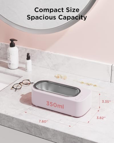 Image of Ultrasonic Jewelry Cleaner Machine: 48kHz 5Min Shine,7Min DeepClean