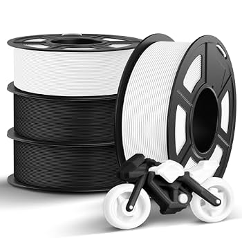 TECBEARS Rapid PETG Filament 1.75mm, 4kg Black+Black+White+White