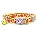 Produktbild DLXX Neues Katzenhalsband mit Bell Breakaway Safety Verstellbares Haustierzubehör Katzenhalsband Kitten Stripe Print Welpen Katzen Halskette Haustierzubehör, gelbes Giraffenkorn, Breite 1,0 cm