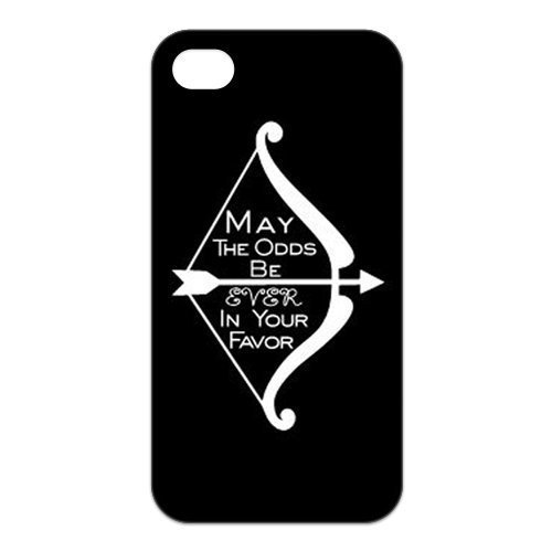 The Hunger Games Quote Bow & Arrow MAY THE ODDS BE EVER IN YOUR FAVOR Unique Apple Iphone 4 4S Durable Hard Plastic Case Cover CustomDIY