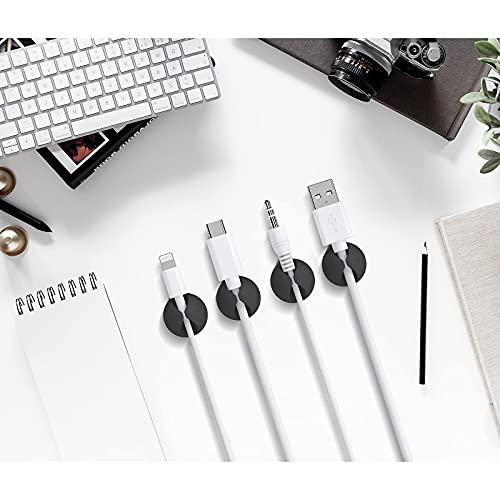 12 Pack Cable Clips, Znben Cord Organizer Holder Adhesive Cord Management Charger Wire Holder Clips For Desk, Home, Office, Car, Cubicle, Nightstand - Black #TOP5