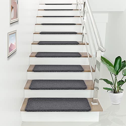 [en.casa] Stufenmatten 15-er Set Treppenmatten 65 x 24 cm rechteckig Treppenteppich Treppenschoner...