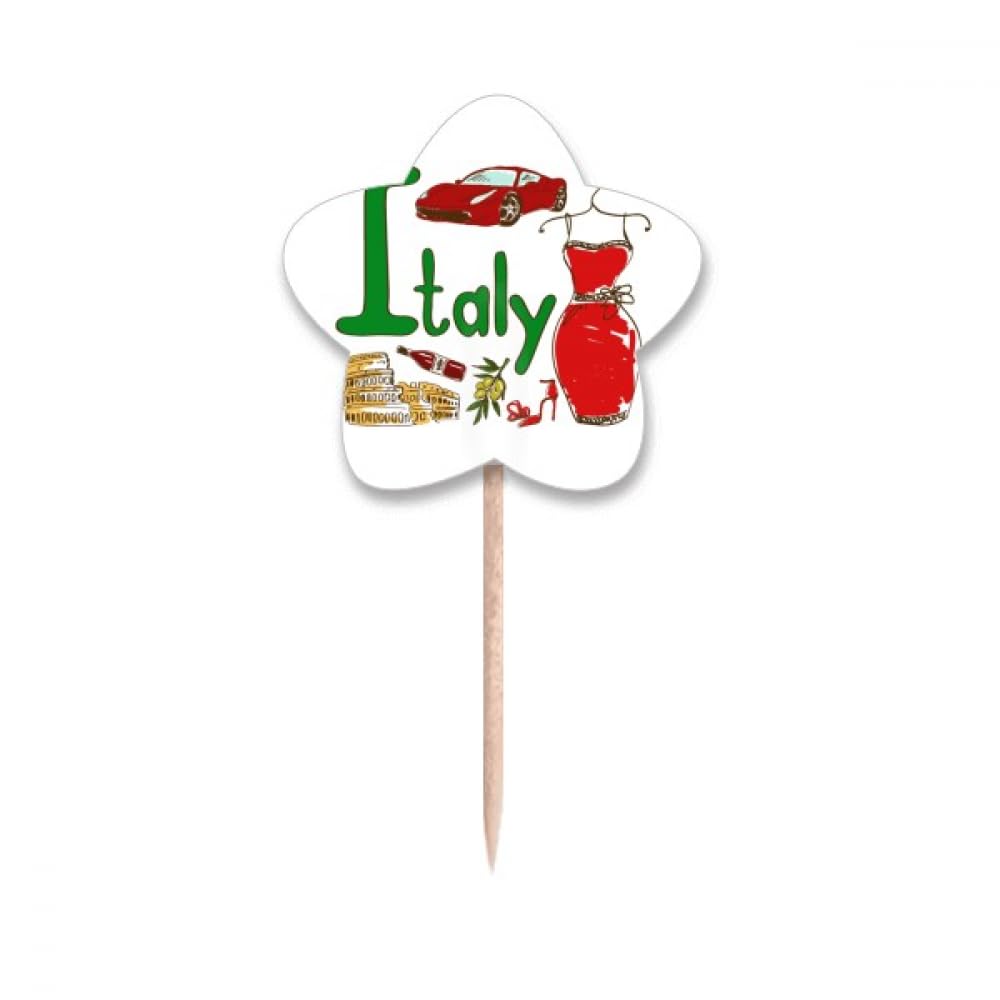 Pique à cupcake avec motif national italien pour réussir facilement votre buffet
