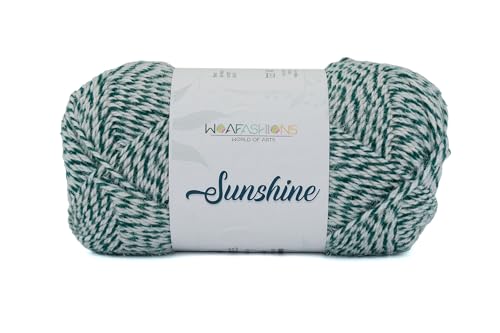 WOA Fashions Sunshine Grindles Hand Knitting & Crochet Yarn (Bottle Green Grindle) (100gms / 3.5oz)