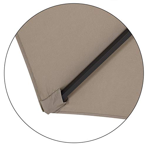 Kingsleeve Parasol 300 cm groot taupe UV-bescherming 50+ kantelbaar waterafstotend 3m tuin terras balkon marktscherm - Afbeelding 7